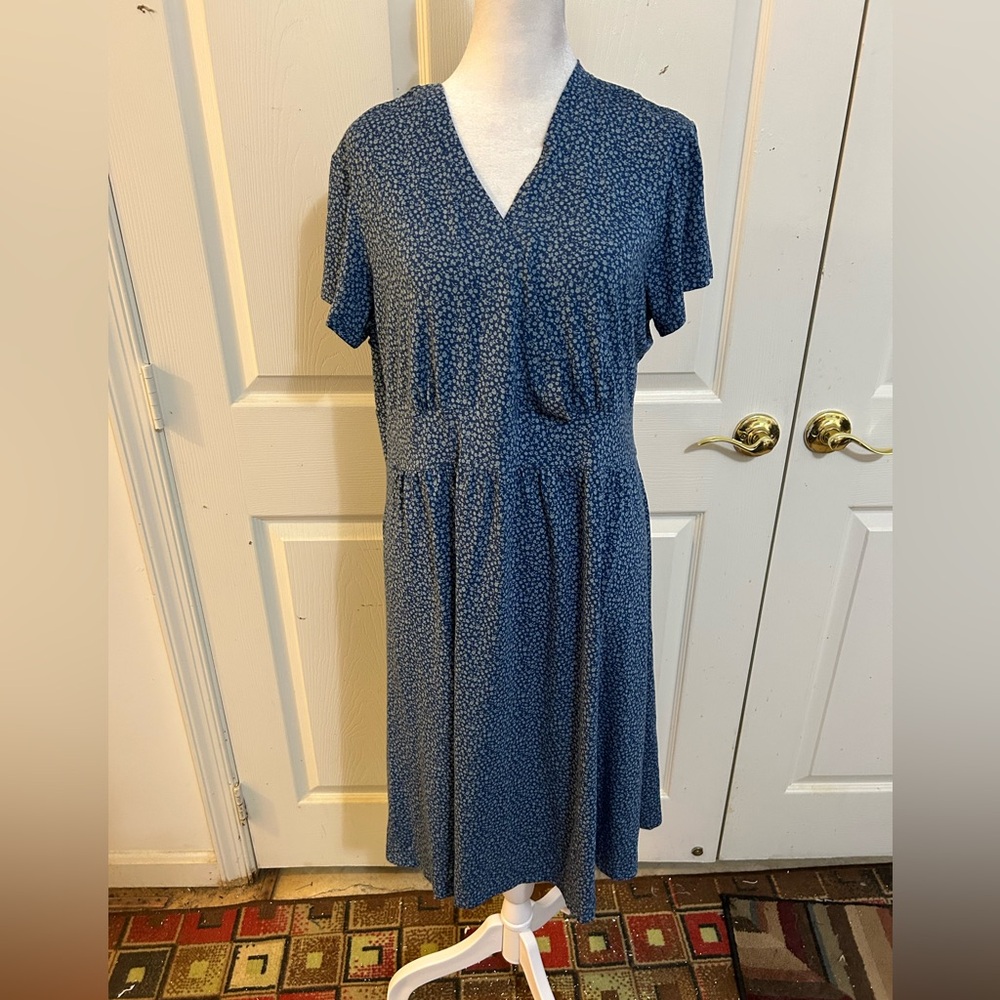 L.L. Bean blue floral dress, XLP